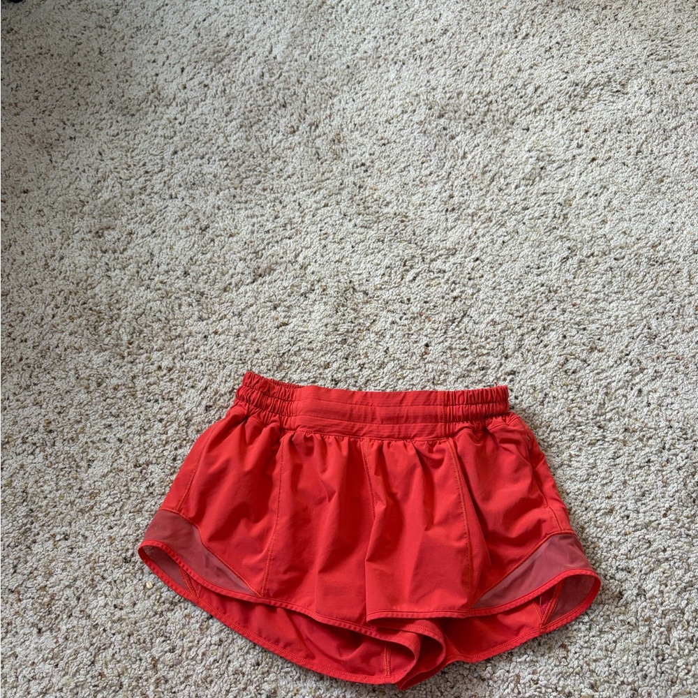 lululemon athletica Vibrant Red Athletic Shorts